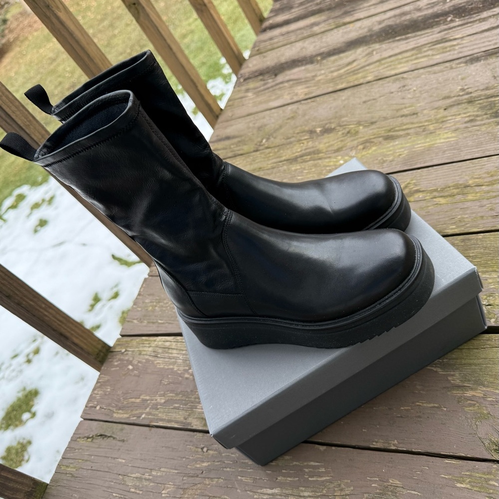 Vagabond Shoemakers Black Leather Combat Boots